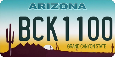 AZ license plate BCK1100