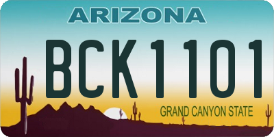 AZ license plate BCK1101