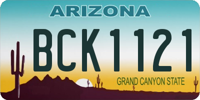 AZ license plate BCK1121