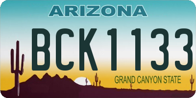 AZ license plate BCK1133