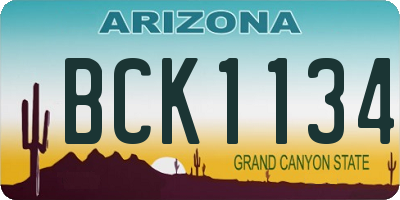 AZ license plate BCK1134