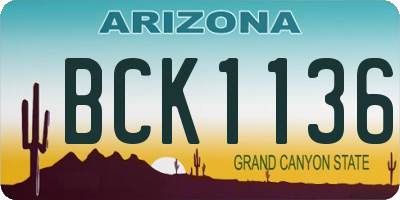 AZ license plate BCK1136