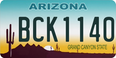 AZ license plate BCK1140