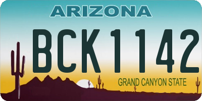 AZ license plate BCK1142