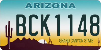 AZ license plate BCK1148