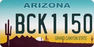 AZ license plate BCK1150