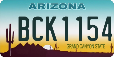 AZ license plate BCK1154