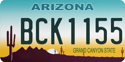 AZ license plate BCK1155