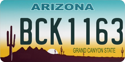 AZ license plate BCK1163