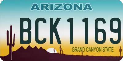 AZ license plate BCK1169