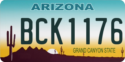 AZ license plate BCK1176