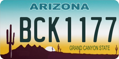 AZ license plate BCK1177