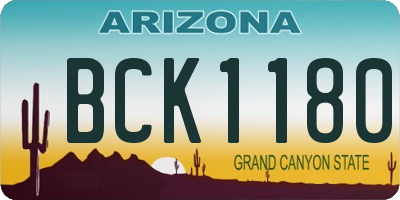 AZ license plate BCK1180