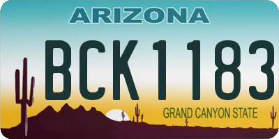 AZ license plate BCK1183