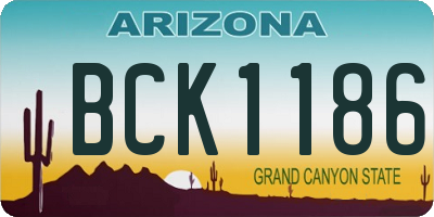 AZ license plate BCK1186