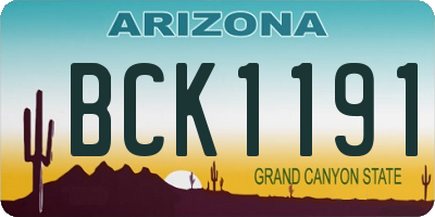 AZ license plate BCK1191