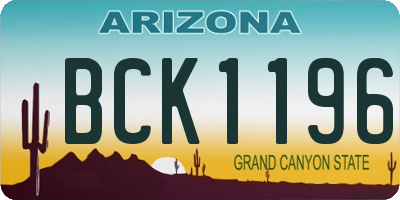 AZ license plate BCK1196