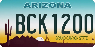 AZ license plate BCK1200