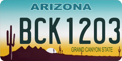 AZ license plate BCK1203