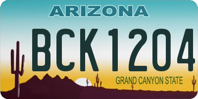 AZ license plate BCK1204