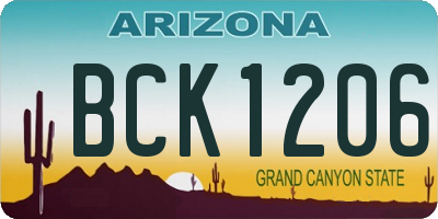 AZ license plate BCK1206