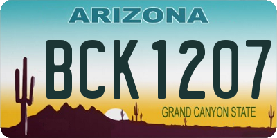 AZ license plate BCK1207