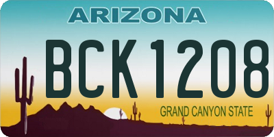 AZ license plate BCK1208