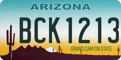 AZ license plate BCK1213