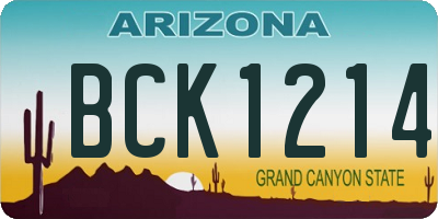 AZ license plate BCK1214