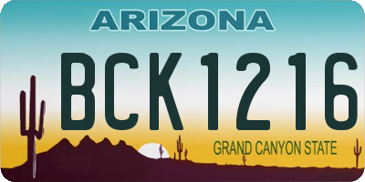 AZ license plate BCK1216