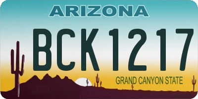 AZ license plate BCK1217