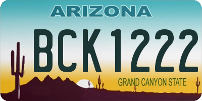 AZ license plate BCK1222