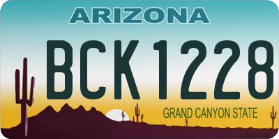 AZ license plate BCK1228