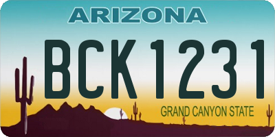 AZ license plate BCK1231