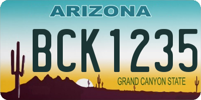 AZ license plate BCK1235