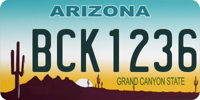 AZ license plate BCK1236