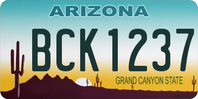 AZ license plate BCK1237