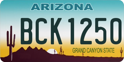 AZ license plate BCK1250