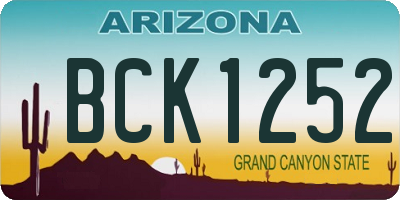 AZ license plate BCK1252