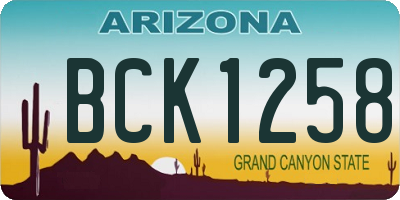 AZ license plate BCK1258