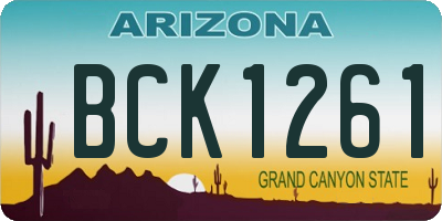 AZ license plate BCK1261