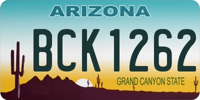 AZ license plate BCK1262