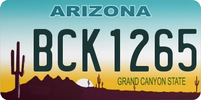 AZ license plate BCK1265