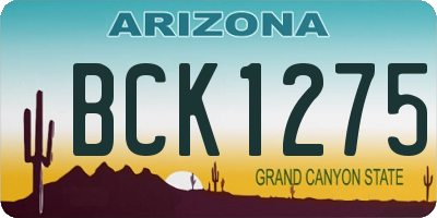 AZ license plate BCK1275