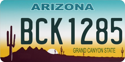 AZ license plate BCK1285