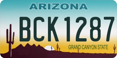 AZ license plate BCK1287