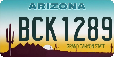 AZ license plate BCK1289