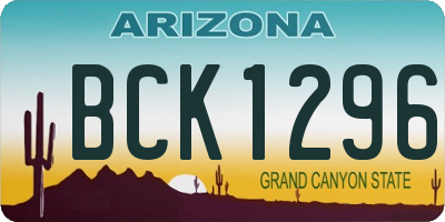 AZ license plate BCK1296