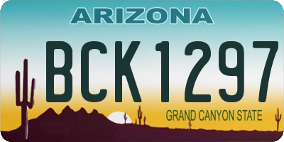 AZ license plate BCK1297