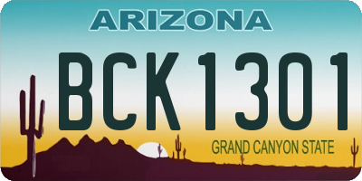 AZ license plate BCK1301